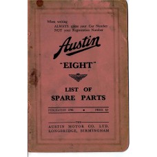 Austin 8 - Parts List - 1781